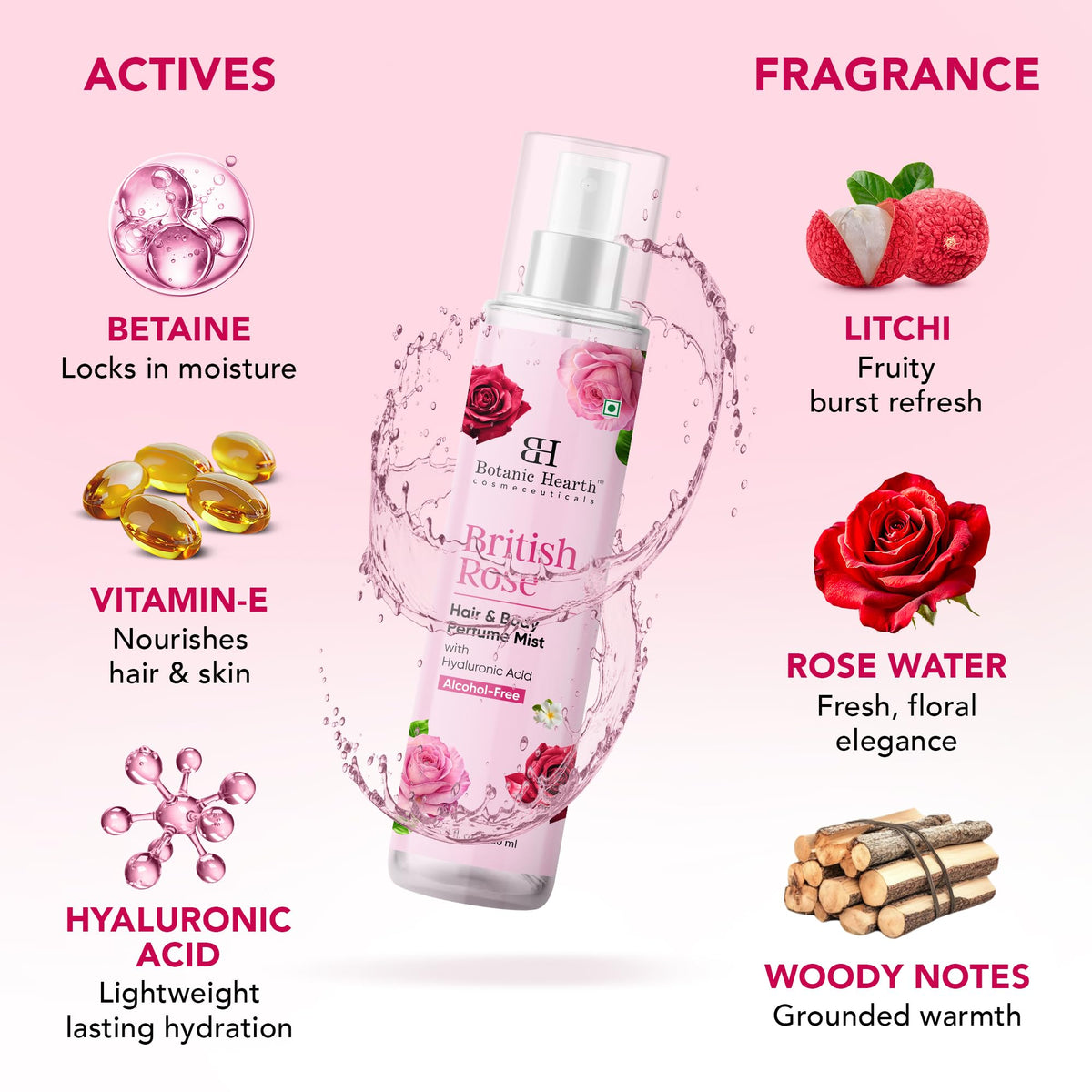 British Rose Body Spray & Hair Perfume 3.4oz R395