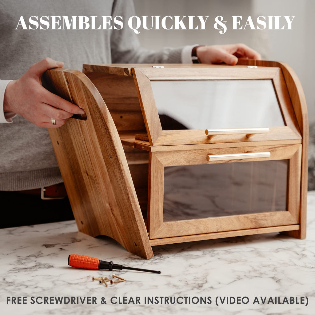 Acacia Wooden Bread Box E4841