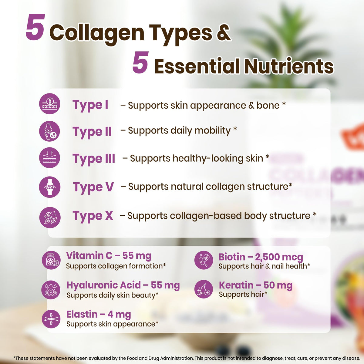 Multi Collagen Peptides Powder Types I II III V X 41 Servings H935