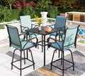 Swivel Metal Bar Stools and Table Set for 4 L345716