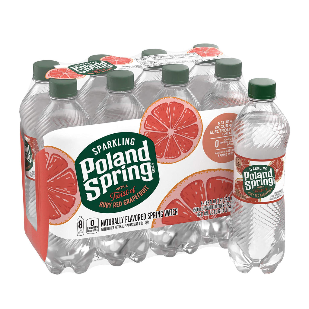 Sparkling Water, Red Ruby Grapefruit, 16.9 Fl Oz, Pack of 8 J240968