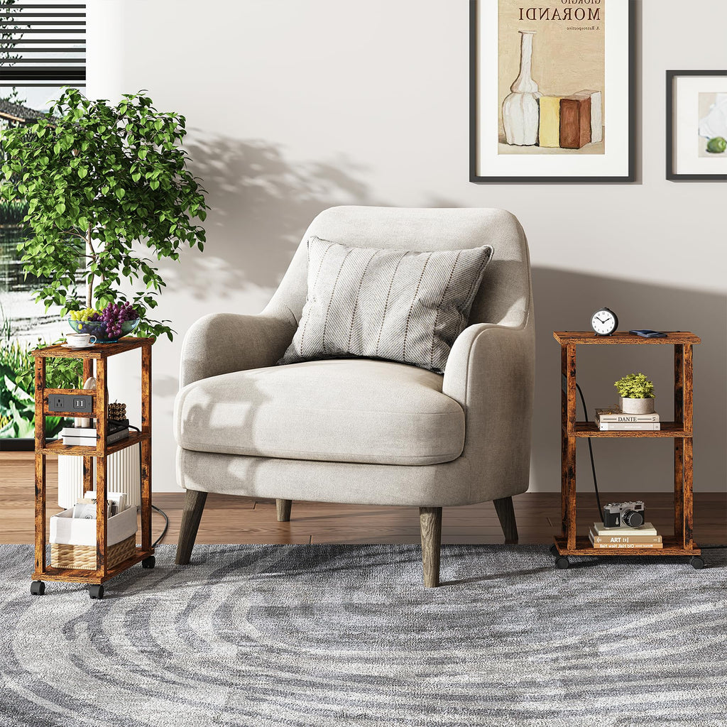 Small Narrow Side Table with Charging Station G51926