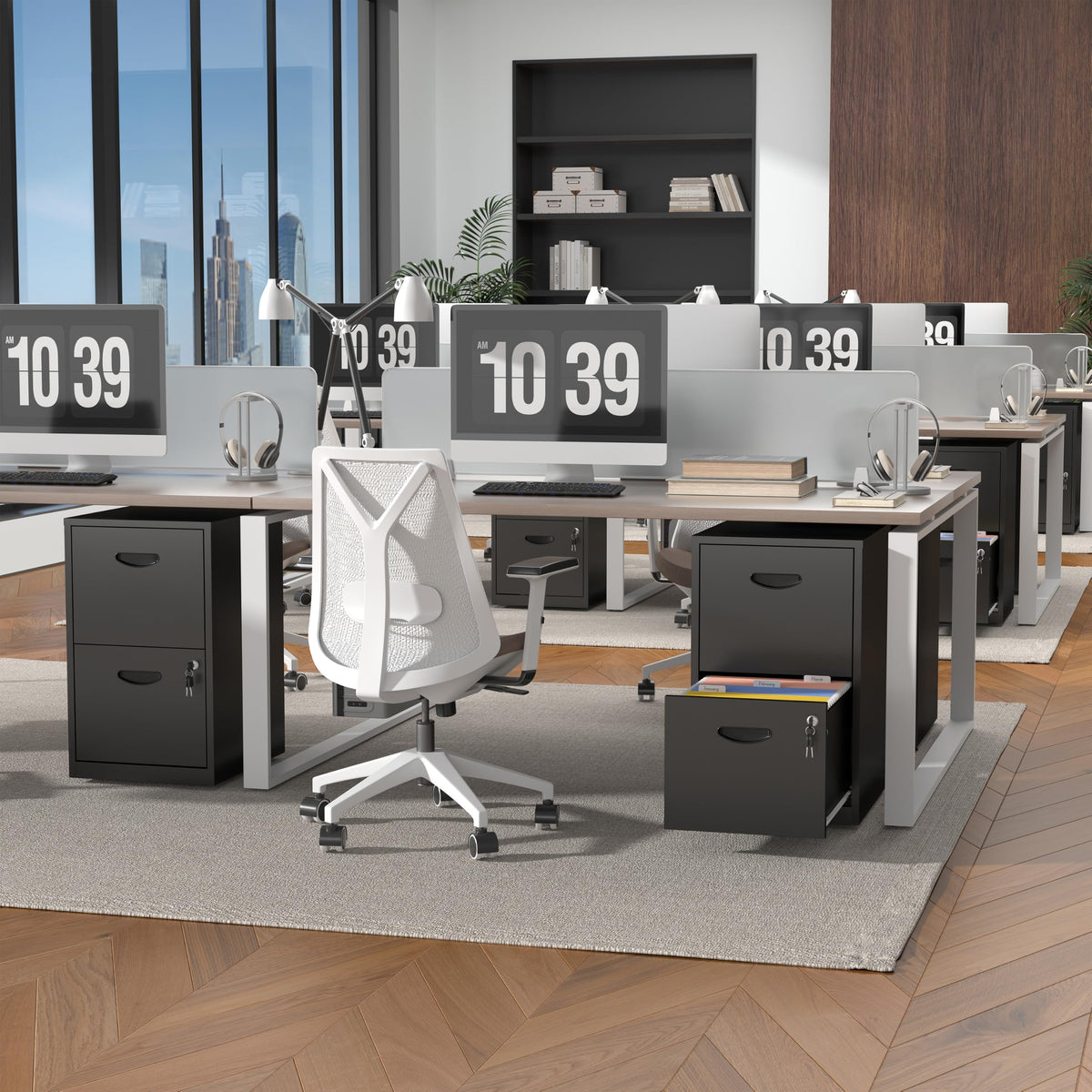 2 Drawer Metal File Cabinet with Lock D33541