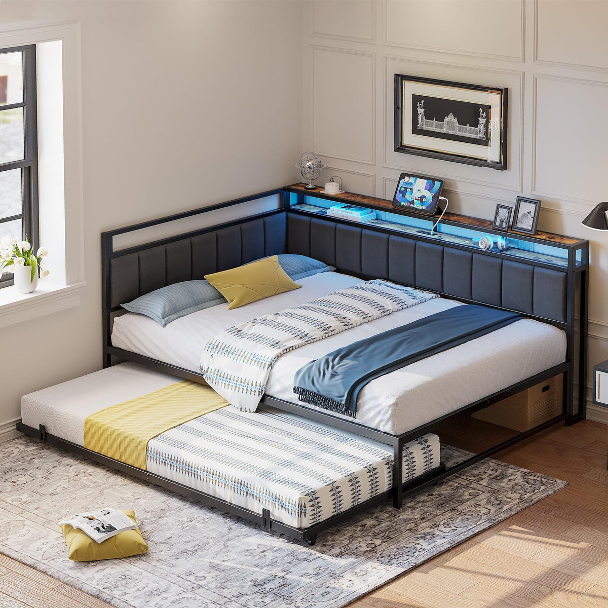Black Full Daybed with Trundle U31543