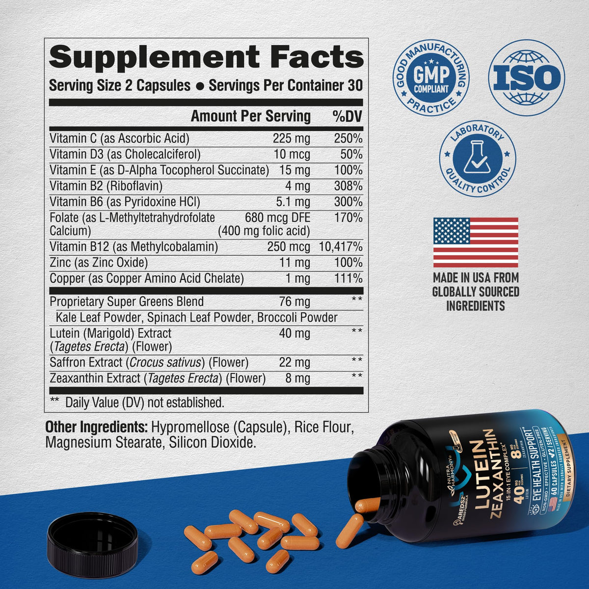 Lutein and Zeaxanthin 60 Caps B62420