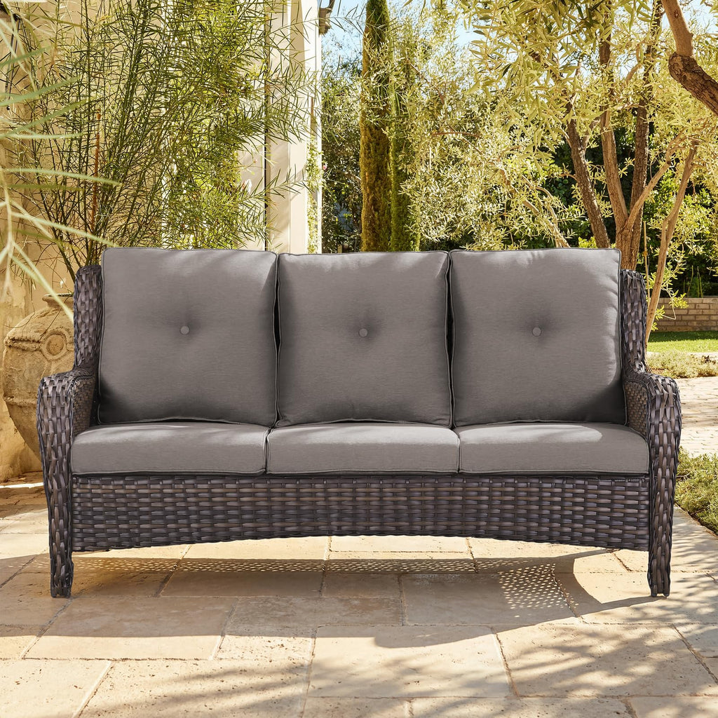 3-Seater PE Wicker Patio Sofa K65597